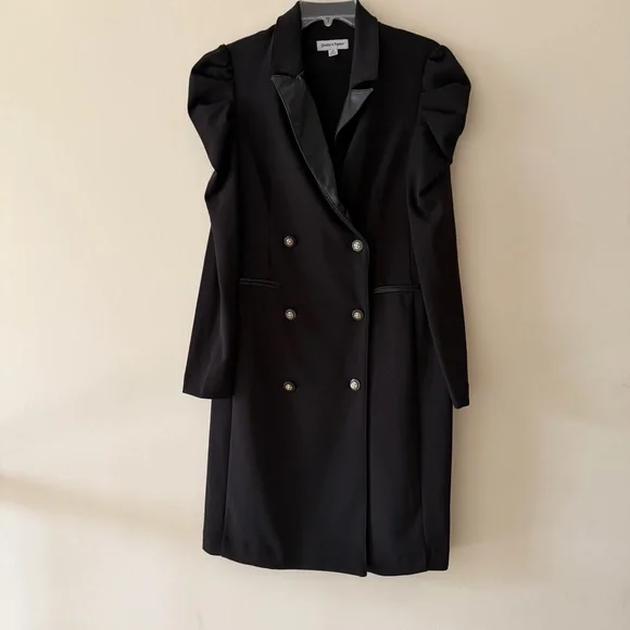 Shelby & Palmer Classic Sophisticated Black Blazer Dress with Sleek Design - Picture 2 of 14